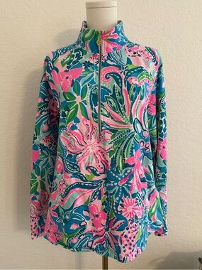 EUC Lilly Pulitzer Quarter-Zip Pullover Sweatshirt